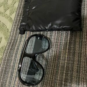 Black Oversized Sunglasses with Pouch